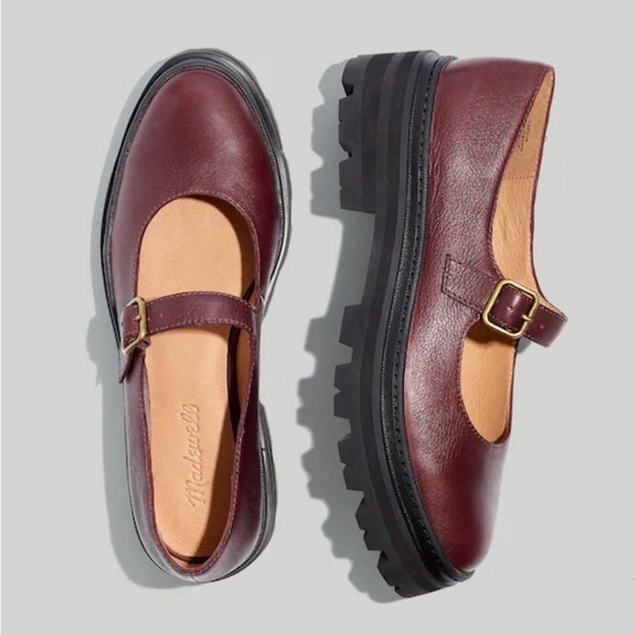 Madewell-“Freya” Chunky Lugsole Mary Janes in Dark Cabernet, Size 7 1/2, GUC - Picture 3 of 15